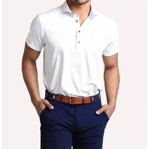 NEW GREYSON CLOTHIERS tala short sleeve polo in arctic